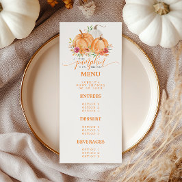 Kleine Pompoen Op Weg Herfst Bloemige Baby Shower Menu