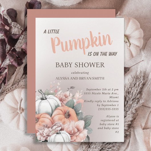 Kleine pompoen op weg Herfst herfst Baby shower Kaart