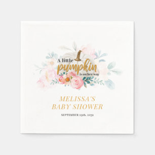 Kleine Pompoen op Weg Herfst Meisjes Baby Shower Servet