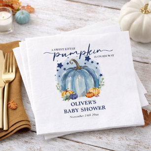 Kleine Pompoen Op Weg Jongens Baby Shower Papier Servet