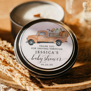 Kleine pompoen op weg naar Baby gunst Stickers