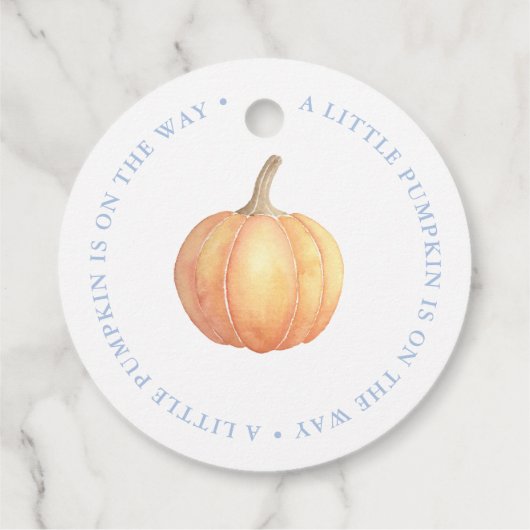 Kleine pompoen op weg naar Baby shower Dank je Bedankjes Labels (Achterkant)