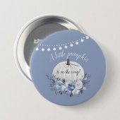 Kleine pompoen op weg naar Baby shower Dusty Blue Ronde Button 7,6 Cm (Voorkant /achterkant)