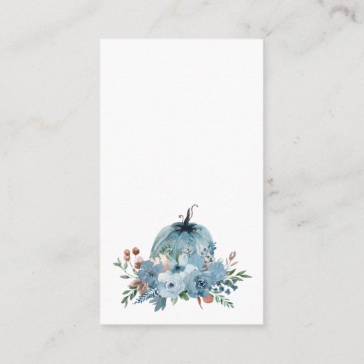 Kleine pompoen op weg naar blauwe boeken voor Baby Informatiekaartje (Achterkant)