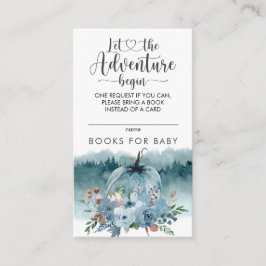 Kleine pompoen op weg naar blauwe boeken voor Baby Informatiekaartje