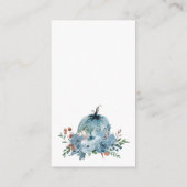 Kleine pompoen op weg naar een blauwe luieraffle informatiekaartje (Achterkant)