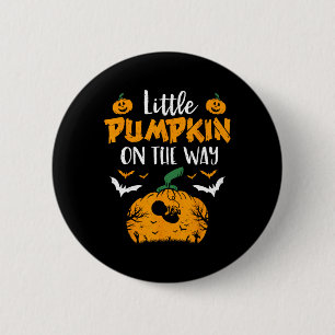 Kleine pompoen op weg naar Halloween-dradenkruis Ronde Button 5,7 Cm