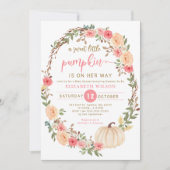 kleine pompoen op weg naar herfst baby shower inv kaart (Voorkant)