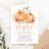 Kleine pompoen op weg naar Herfst Floral Baby show Kaart