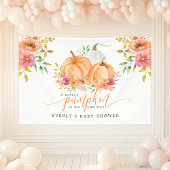 Kleine pompoen op weg naar Herfst Floral Baby show Spandoek