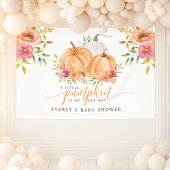Kleine pompoen op weg naar Herfst Floral Baby show Spandoek