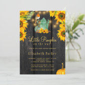 Kleine pompoen op weg naar roestvast herfst baby s kaart (Staand voorkant)