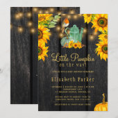 Kleine pompoen op weg naar roestvast herfst baby s kaart (Voorkant / Achterkant)