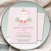 Kleine pompoen op weg naar roze Baby shower Uitnodiging Briefkaart