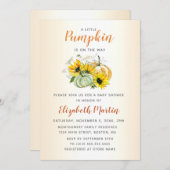 Kleine pompoen op weg naar Waterverf Baby shower I Kaart (Voorkant / Achterkant)