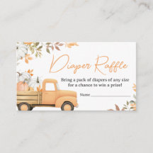 Kleine Pompoen Oranje Truck Herfst Luier Raffle