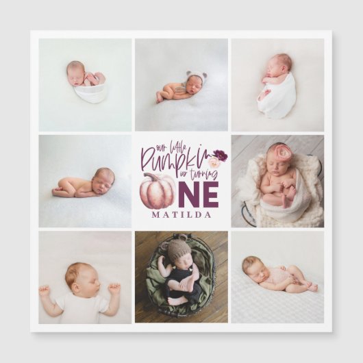 kleine pompoen paars 1 verjaardag multi foto (Voorkant)