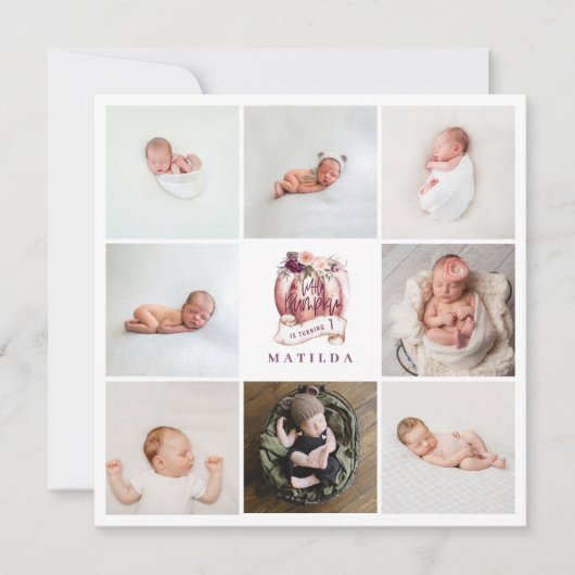 kleine pompoen paarse verjaardag multi-foto (Voorkant)