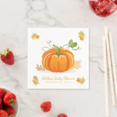 Kleine pompoen papier servet Herfst baby shower ve (Insitu)