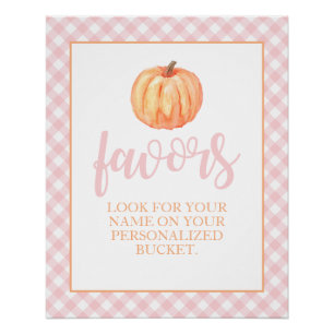 Kleine Pompoen Pastel Roze Herfst Verjaardag Favor Perfect Poster