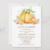 Kleine pompoen per post Baby shower Uitnodiging (Voorkant)