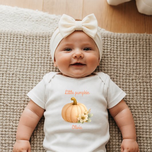 Kleine Pompoen Persoonlijk Geschenk Pasgeborene Romper