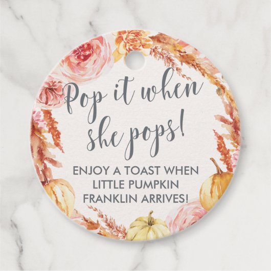 Kleine pompoen pop het als ze poppen wijn labels (Voorkant)