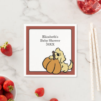 Kleine Pompoen Puppy Schattige Herfst Baby Shower Servet