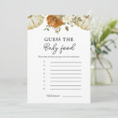 Kleine pompoen raden de Baby voedsel spel Kaart (Staand voorkant)