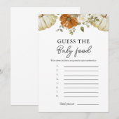 Kleine pompoen raden de Baby voedsel spel Kaart (Voorkant / Achterkant)