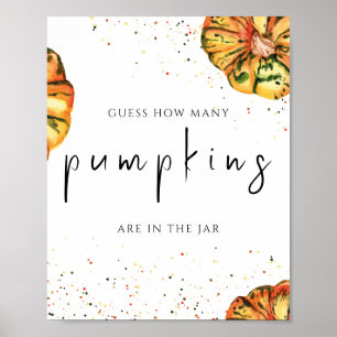 Kleine pompoen raden hoeveel pompoenen poster
