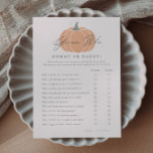 Kleine pompoen raden wie Baby shower spel Kaart