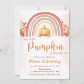 Kleine Pompoen Regenboog Herfst 1e Verjaardag Kaart (Voorkant)