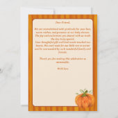 Kleine pompoen retro baby shower dank je kaarten (Achterkant)