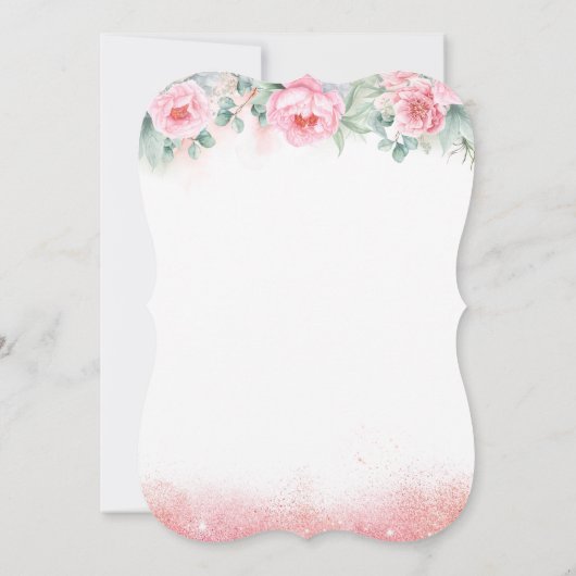 Kleine Pompoen Roos Gouden Glitters Herfst Verjaar Kaart (Achterkant)