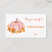 Kleine Pompoen Roze Baby shower Luier Raffle Kaart (Voorkant)