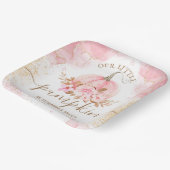 Kleine Pompoen Roze Bloemen Meisje Herfst 2e Verja Papieren Bordje (Gebogen)