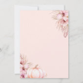 Kleine Pompoen Roze Bloemen Meisje Herfst 5e Verja Kaart (Achterkant)