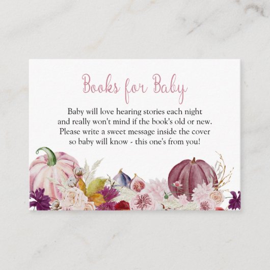 Kleine Pompoen Roze Boek Aanvraag Behuizing Kaart (Voorkant)