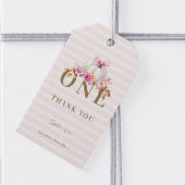 Kleine Pompoen Roze Bow Rozen 1e Elegante Verjaard Cadeaulabel