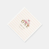 Kleine Pompoen Roze Bow Rozen 1e Elegante Verjaard Servet (Hoek)