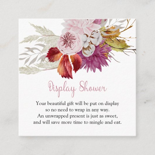 Kleine Pompoen Roze Display Douche Behuizing Kaart (Voorkant)