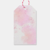 Kleine Pompoen Roze Goud Bloemen 1e Verjaardagsgun Cadeaulabel (Achterkant)