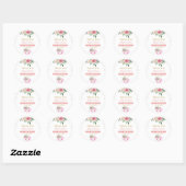 Kleine Pompoen Roze Goud Bloemen 1e Verjaardagsgun Ronde Sticker (Vel)