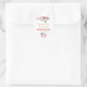 Kleine Pompoen Roze Goud Bloemen 1e Verjaardagsgun Ronde Sticker (Tas)