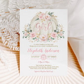 Kleine pompoen roze goud bloemig meisje Baby showe Kaart