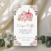 Kleine Pompoen Roze Gouden Bloemige Luier Raffle