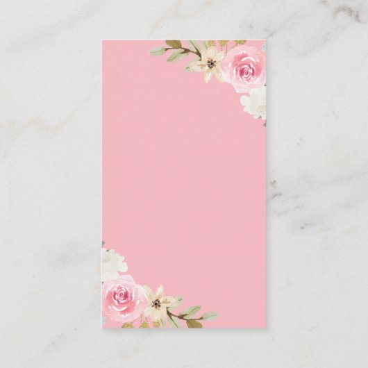 Kleine pompoen roze goudkleurige houtluier Raffle Informatiekaartje (Achterkant)