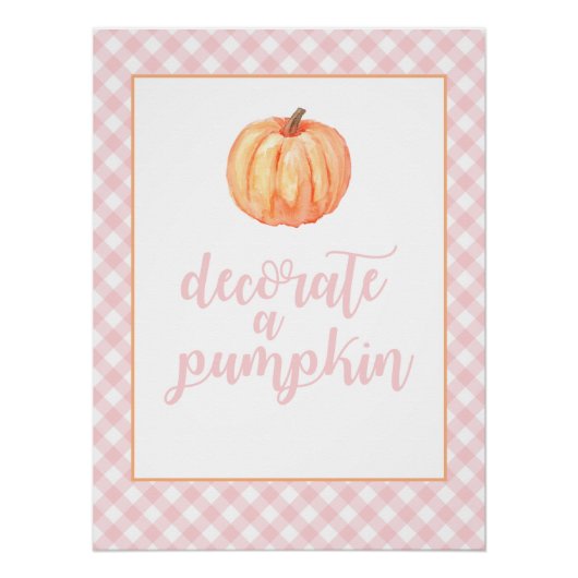 Kleine pompoen Roze Herfst Birthday Decorate pumpk Perfect Poster (Voorkant)