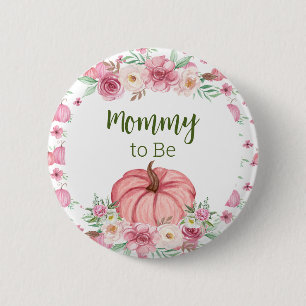Kleine pompoen roze mama om te worden pin - aanpas ronde button 5,7 cm